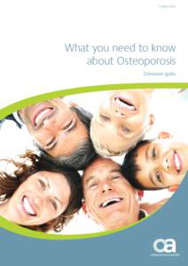 1st Edition[removed]What you need to know about Osteoporosis Consumer guide
