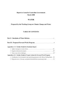 Water Report to COAG from the Working Group on Climate Change and Water