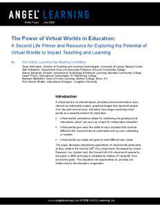 The Power of Virtual Worlds in Education  White Paper