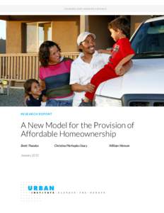 A New Model for the Provision of Affordable Homeownership