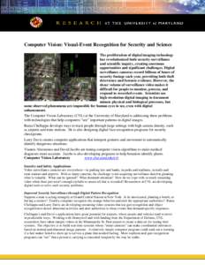 Computer Vision: Visual Event-Recognition for Security and Scie