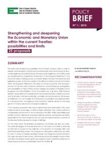 POLICY  BRIEF NO 1 |  2015  Strengthening and deepening