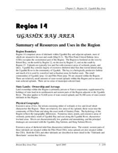 Chapter 3 – Region 14: Ugashik Bay Area  Region 14 UGASHIK BAY AREA Summary of Resources and Uses in the Region Region Boundary