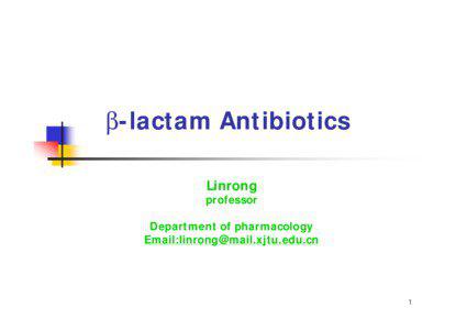 β-lactam Antibiotics Linrong