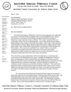 Microsoft Word - Sinkyone Ltr to Liane Randolph re Tribal Consultation Policy[removed]doc