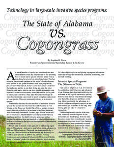 Technology in large-scale invasive species programs:  Cogongrass Cogongrass Cogong TheCogongrass State of Alabama gongrass