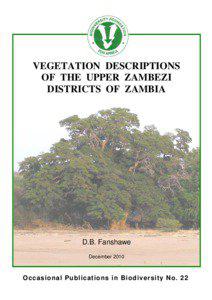 VEGETATION DESCRIPTIONS OF THE UPPER ZAMBEZI DISTRICTS OF ZAMBIA