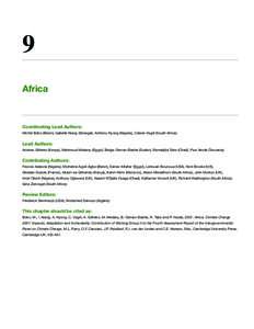 9 Africa Coordinating Lead Authors: Michel Boko (Benin), Isabelle Niang (Senegal), Anthony Nyong (Nigeria), Coleen Vogel (South Africa)