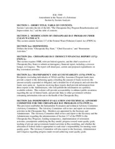 United States / Water / Water pollution / Chesapeake Bay Program / Government of the District of Columbia / Local government in New York / Chesapeake Bay / Clean Water Act / USS Chesapeake / State governments of the United States / Chesapeake Bay Watershed / Environment