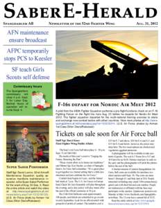 Saber E-Herald Spangdahlem AB Newsletter of the 52nd Fighter Wing  Aug. 31, 2012