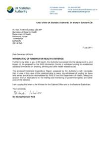 Letter from Sir Michael Scholar to Rt Hon Andrew Lansley[removed]