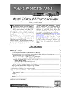 Marine Cultural and Historic Newsletter Monthly compilation of maritime heritage news and information from around the world Volume 4.03, 2007 (March) 1 T