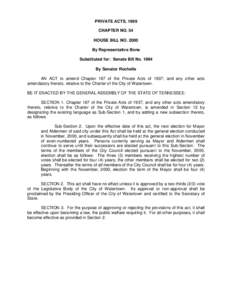 PRIVATE ACTS, 1999 CHAPTER NO. 54 HOUSE BILL NO[removed]By Representative Bone Substituted for: Senate Bill No[removed]By Senator Rochelle