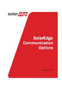 SolarEdge Communications Options Application Notes