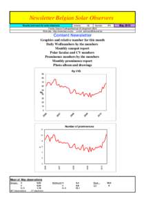 Newsletter Belgian Solar Observers Results and news for solar observers Volume 15 Number Franky Dubois Poelkapellestraat 39 langemark 8920