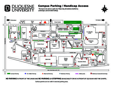 Campus Parking / Handicap Access This map is to be used as a guide only. Please obey all restrictions identified by posted signs, curb and street markings. To Oakland