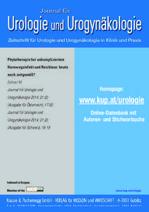 Phytotherapie bei unkompliziertem Harnwegsinfekt und Reizblase: heute noch zeitgemäß? Zellner M  Homepage: