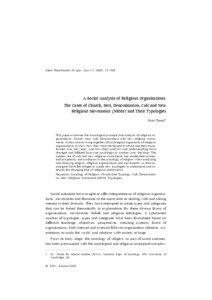 Cult / Ernst Troeltsch / Sect / Bryan R. Wilson / New religious movement / Roy Wallis / Religion / Sociology of religion / Sociological classifications of religious movements