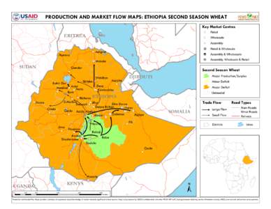 PRODUCTION AND MARKET FLOW MAPS: ETHIOPIA SECOND SEASON WHEAT Key Market Centres Retail ERITREA