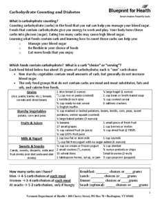 Carbohydrate Counting and Diabetes