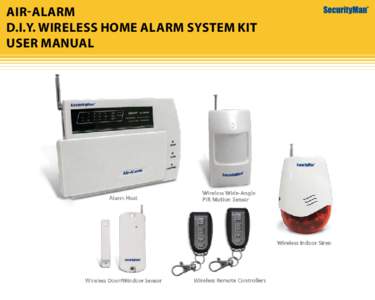Air-Alarm D.I.Y. Wireless Home Alarm System Kit USER MANUAL 1