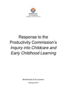 BSL response to the Productivity Commission Inquiry into Childcare and Early Childhood Learning