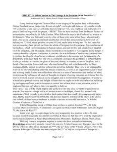 “HELP!” St John Cassian in The Liturgy & in Devotion (with footnotes *) A short article by Fr. Martin Birrell, Oblate Master of Pluscarden Abbey. Every time we begin the Divine Office in our singing of the psalms here, at Pluscarden