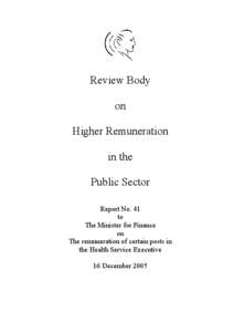 Review Body on Higher Remuneration in the Public Sector Report No. 41