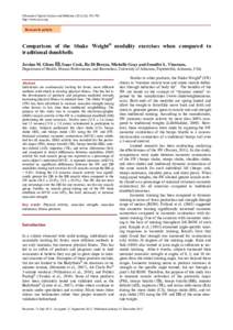 ©Journal of Sports Science and Medicine, http://www.jssm.org Research article  Comparison of the Shake Weight® modality exercises when compared to