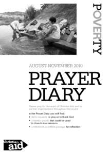 august-novemberPrayer diary Please pray for the work of Christian Aid and its partner organisations throughout the world.