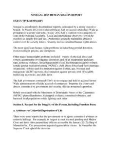 Casamance conflict / Military of Senegal / Detention of a suspect / Human rights in Andorra / Human rights in Chile / Politics / Senegal / Casamance