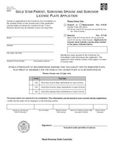 Form 742-G Revised[removed]MVA  Gold Star Parent, Surviving Spouse and Survivor