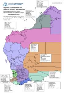 Regional contact details for planning referrals and enquiries