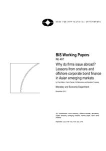 Why do firms issue abroad? Lessons from onshore and offshore corporate bond finance in Asian emerging markets