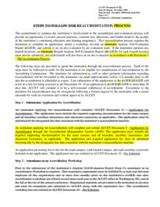 ACCET Document[removed]Date Developed: November 1989 Date Revised: December 2007/Draft April 2012 Page 1 of 4 Pertinent To: All Member Institutions