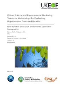 Citizen Science and Environmental Monitoring-Final Report