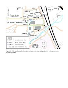 Figure 2 - CSI remediation facility, monitoring, extraction, and production wells in northern Nogales, Arizona 