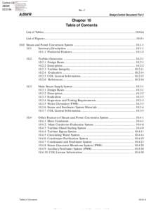 Chapter 10 - Steam and Power Conversion System - Section 10TOC Table of Contents