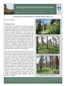 Ecological Restoration Institute Fact Sheet: An Example of Forest Restoration in a Warm/Dry Mixed-Conifer Forest May[removed]An Example of Forest Restoration in a Warm/Dry Mixed-Conifer Forest