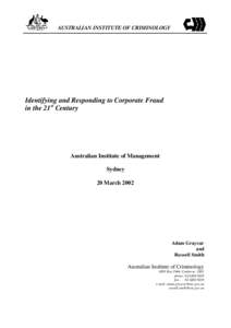 Identifying and Responding to Corporate Fraud in the 21st Century