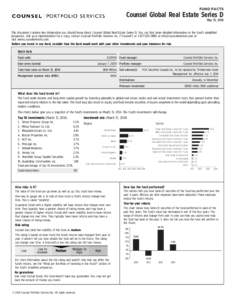 FUND FACTS  Counsel Global Real Estate Series D May 15, 2014