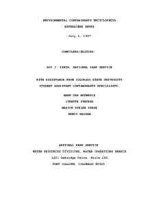 ENVIRONMENTAL CONTAMINANTS ENCYCLOPEDIA ANTHRACENE ENTRY July 1, 1997 COMPILERS/EDITORS: