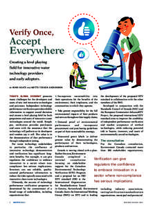 Verify Once,  Accept Everywhere Creating a level playing field for innovative water