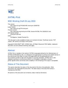 XHTML-Print  XHTML-Print XHTML-Print W3C Working Draft 29 July 2003