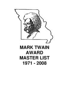 Mark Twain Award: Master List