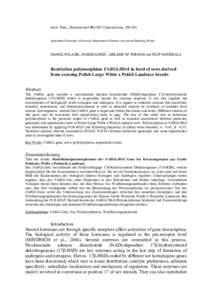 Restriction polymorphism FABGL/BbvI in herd of sows derived from crossing Polish Large White x Polish Landrace breeds