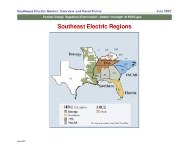 Energy / SERC Reliability Corporation / Florida Reliability Coordinating Council / Electricity market / PJM Interconnection / Tennessee Valley Authority / Midwest Independent Transmission System Operator / Natural gas storage / Electric power / Eastern Interconnection / Energy in the United States