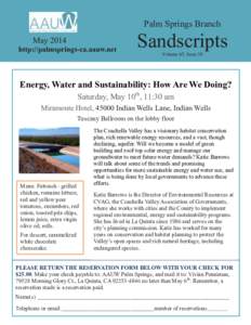 Palm Springs Branch May 2014 http://palmsprings-ca.aauw.net Sandscripts Volume 65, Issue 10