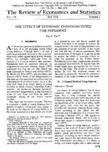 Reprinted from THE REVIEW OF Eco~omcs AND STATISTICS Published for Havuard University. Copyn’ght 1978, by North-Holland Publishing Vol. Lx, No. 2, May, 1978  The Review of Economics