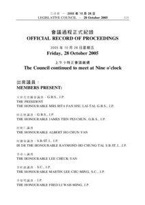 立 法 會 ─ 2005 年 10 月 28 日 LEGISLATIVE COUNCIL ─ 28 October 2005